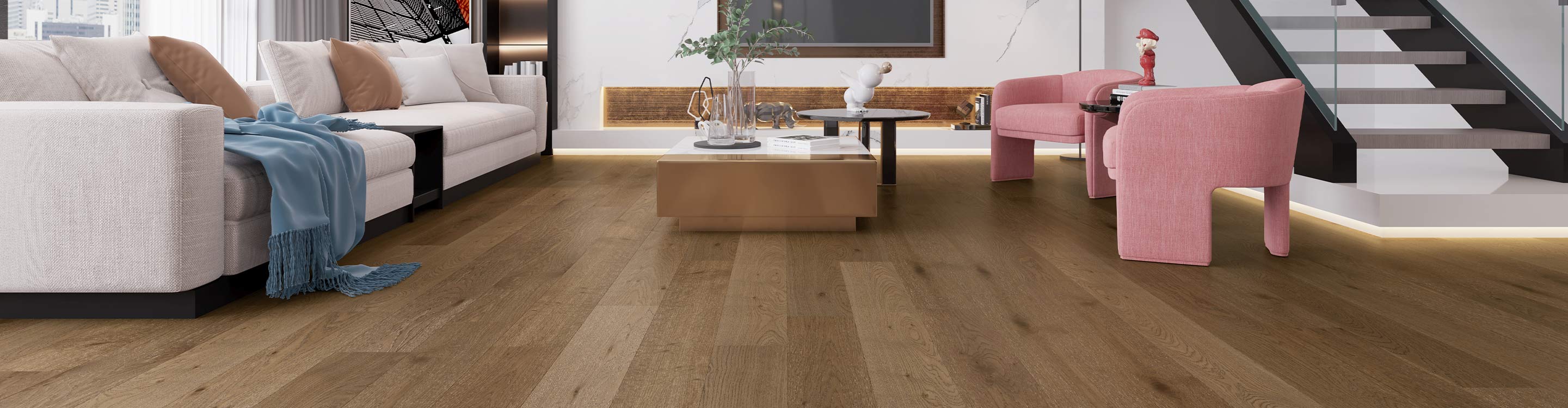living room area with hardwood light floors