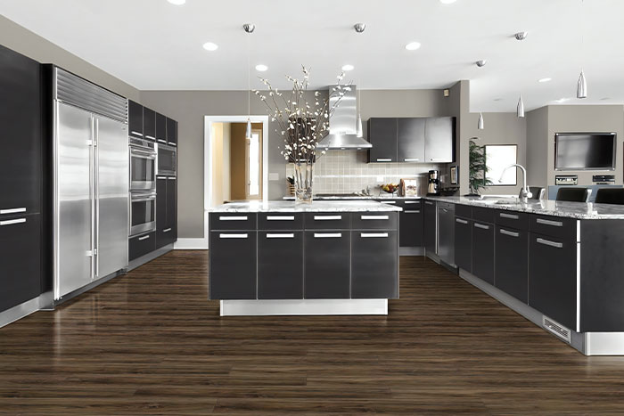 luxury vinyl plank flooring in kitchen